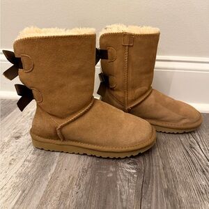UGG Bailey Bow Tan Suede Boots